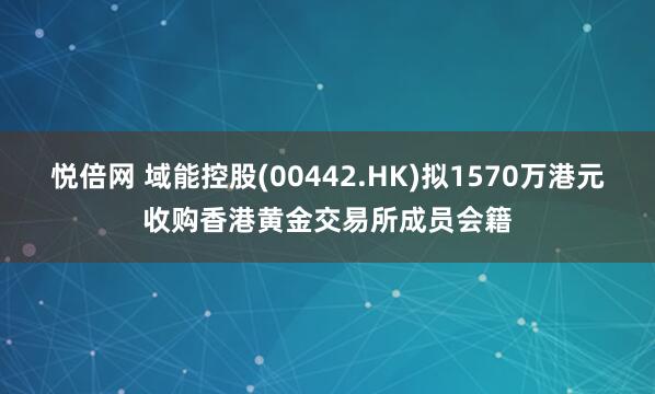 悦倍网 域能控股(00442.HK)拟1570万港元收购香港黄金交易所成员会籍