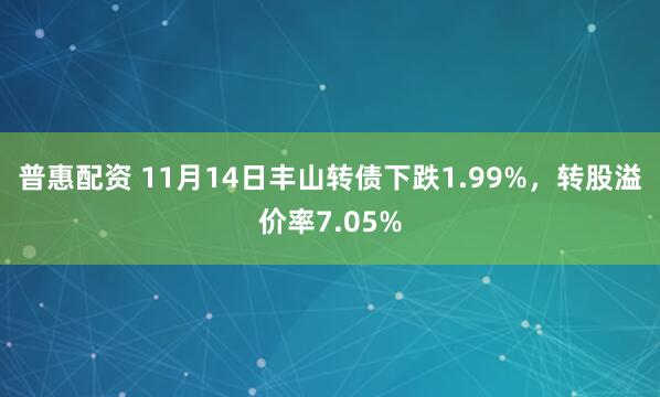普惠配资 11月14日丰山转债下跌1.99%，转股溢价率7.05%