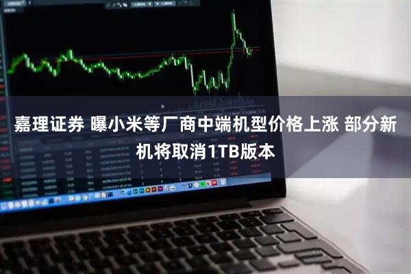嘉理证券 曝小米等厂商中端机型价格上涨 部分新机将取消1TB版本
